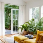 에너지 효율을 고려한 실내 생태계 설계 - **Prompt 1: Natural Comfort Oasis**
    A brightly lit, inviting living room during a pleasant after...